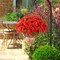 Silk Flower Hanging Basket: Lifelike Artificial Flowers in Coconut Lined Pot